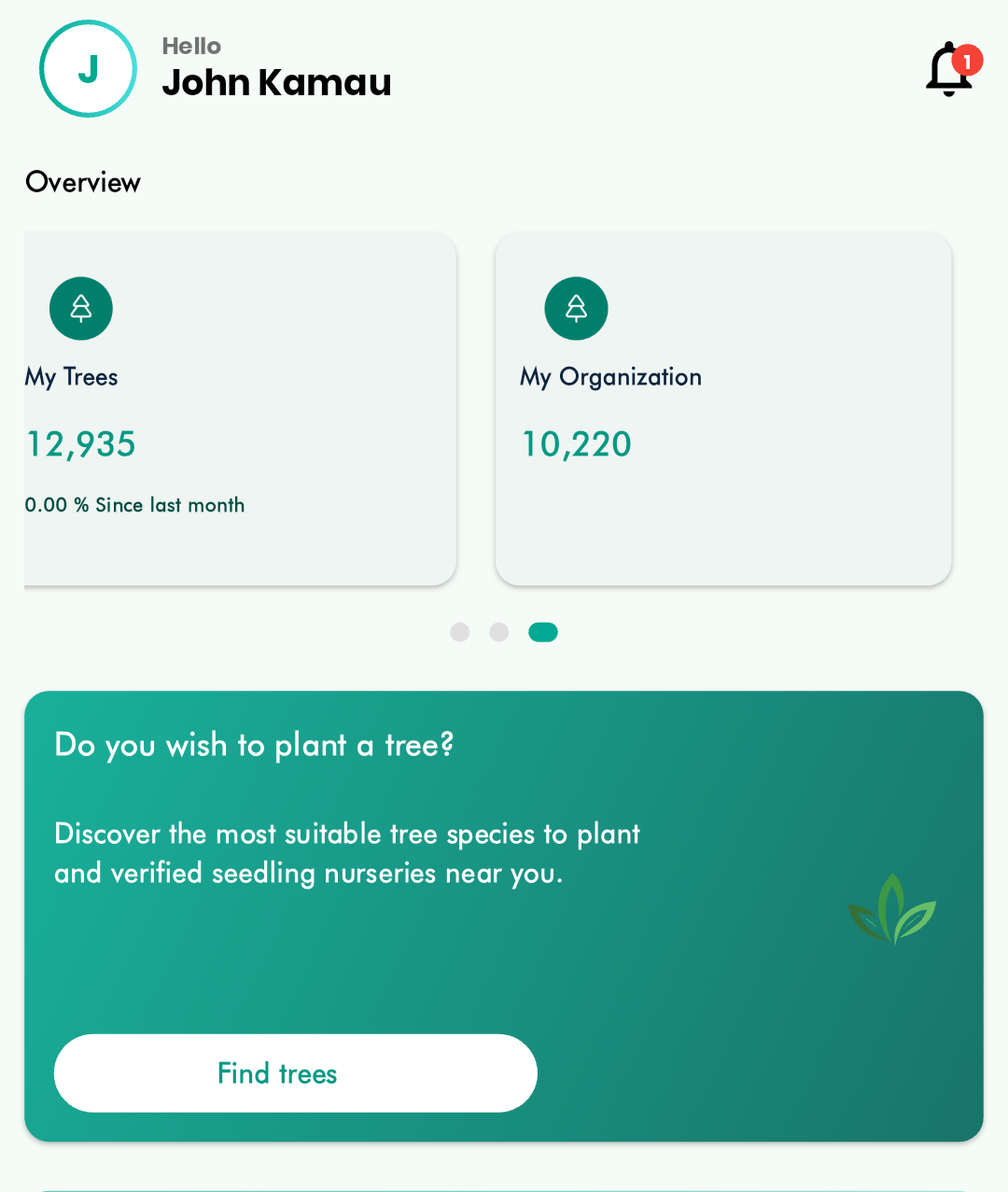 Second screenshot of the KEFRI Jaza Miti app